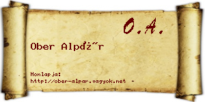 Ober Alpár névjegykártya